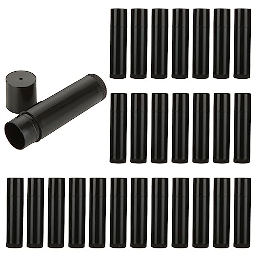 CertBuy 100 Pack Lip Balm Tubes, 5ml / 5g Empty Lip Balm Tubes with Cap Black, for DIY Make Up (69 x 17 MM)