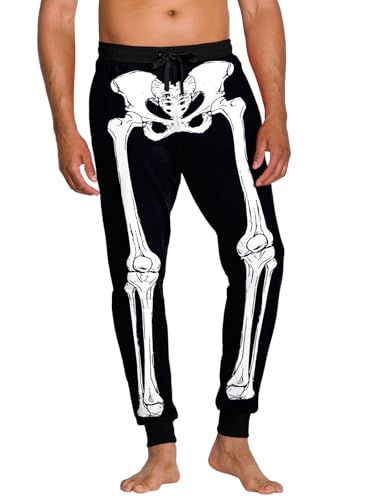 Deerose Mens Halloween Pajama Pants Pumpkin Drawstring Jogger Pants with Pockets2