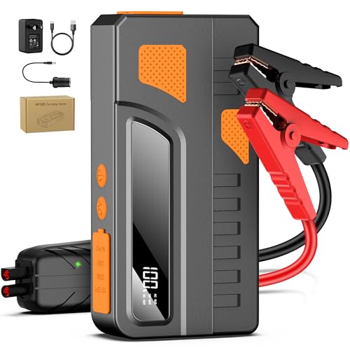 Portable Power Bank 66Wh with 110V AC Outlet and Car Jump Starter, BooKoo Portable Laptop Charger with LED Light, 2 USB-A Ports, 1 DC Port for Emergency Use Home Outdoor and Camping Jumper w