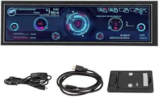 Concha de Metal, Tela IPS de 8,8 Polegadas 1920x480 CPU GPU SSD Monitor de Temperatura de Dados Chassis Subtela para RPi para Linux para Windows