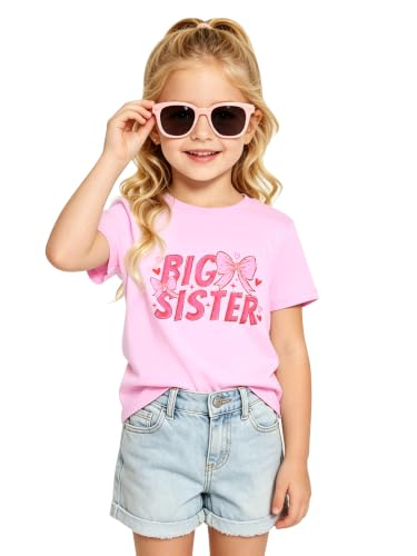 Image of Funnycokid Big Sister Shirts for Girls Pregnancy Announcement 1-7 Years