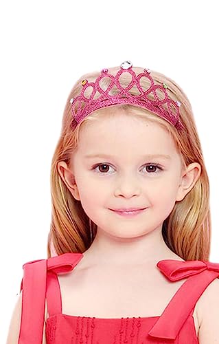 Baby Girl's Sweet Princess Fashion Crown Hair Band Sparkling Pink Rhinestone Children's Crown Headband for Birthday Party Photography (Silver)3