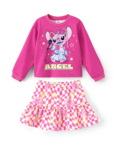 Image of Disney Girls' 2-Piece Outfit Sweatshirt Top & Pleated Skirt Set 2-9Y