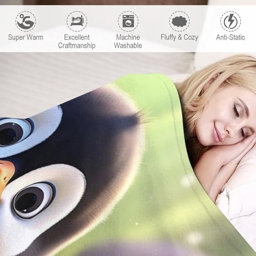 Manta de sofá para el frío suave con estampado de pingüino 6