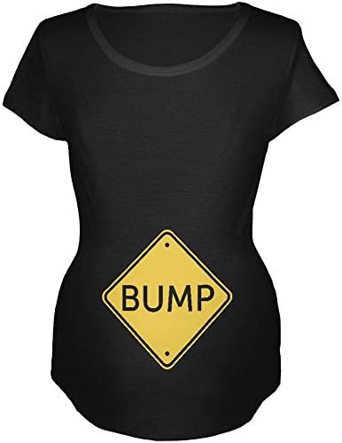 Old Glory Halloween Costume Bump Caution Sign Pregnancy Maternity Soft T Shirt Black MD