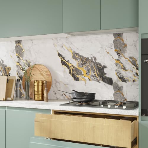 CRE8TIVE Black White Gold Marble Contact Paper for Countertops Waterproof — 사진 2