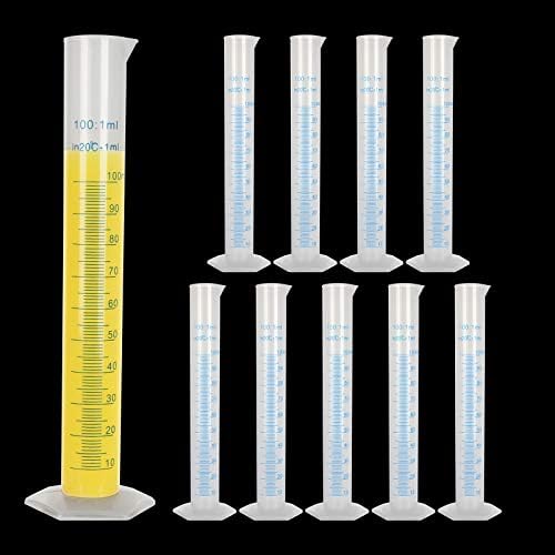 10 Pack 100 mL Plastic Graduated Cylinders