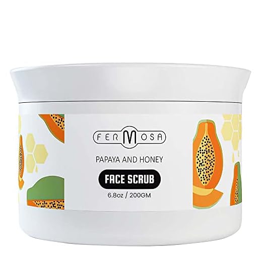 Fermosa Papaya & Honey Facial Scrub - Skin Cleansing Exfoliator & Skin Exfoliating Scrub for Blackhead, Acne & Dark Spot Control, Hydrating & Nourishing, For All Skin Types- - 6.8oz/200g