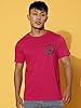 Veirdo Men's Red and White Cotton Round Neck Half Sleeve Printed T-Shirt, Red, XL #1