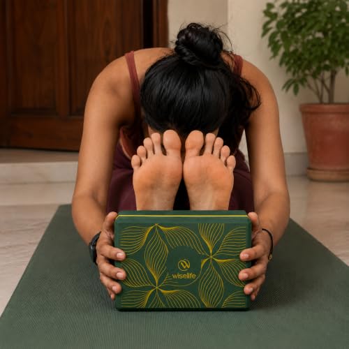 Image of WiseLife Printed Yoga Blocks | Yoga Brick (Pack of 2, Extra Large Size), High-Density EVA Foam Soft Surface for Balance, Support & Performance, Strength Training Exercise