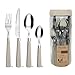 Produktbild Amefa PAILLE Besteck Set 6 Personen | Essbesteck 24-teilig | helle Griffe im Flechtdesign | Besteck Set 18/0 Edelstahl | Besteckset spülmaschinenfest | je 6x Gabel, Messer, Löffel & Kaffeelöffel