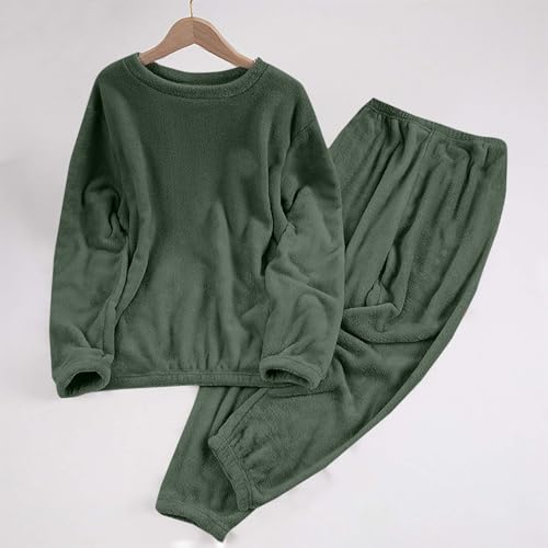 Women's Flannel Pajamas Set Winter Fleece Fuzzy Thermal Pjs Loungewear Sets - image 3