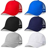 6 Pieces Unisex Baseball Cap Mesh Back Baseball Sun Hat Mesh Baseball Cap Mesh Trucker Cap...