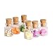 Produktbild witgift Miniatur Glasfläschchen Puppenhaus Deko Zubehör,Miniatur Glasflaschen Glas Vorratsdose mit Holzdeckel Frucht-Scheiben