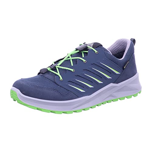 LOWA Axos GTX Lo Junior 36-40 Grau, Kinder Gore-Tex Hiking- und Approachschuh, Größe EU 36 - Farbe Stahlblau - Limone