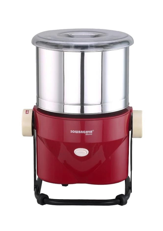 Sowbaghya Wet Grinder, 2L Capacity, Red and Silver, Tilting Type-image-10