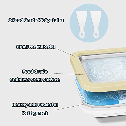 Image of JoyMech Ice Cream Roll Maker Rolled Ice Cream Machine, Sweet Spot Pan, Instant Cold Plate, Ideal for Making Rolled Ice Cream Soft Serve Slushies Frozen Yogurt Sorbet and Gelato (Yellow)