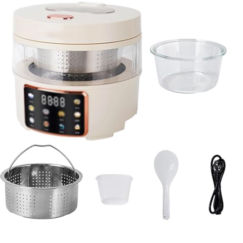 2.5L Glass Rice Cooker 400W With Automatic Filter Basket Digital Control Panel 24H Timer And Keep Warm For Rice Grains Oats And Healthy Cooking