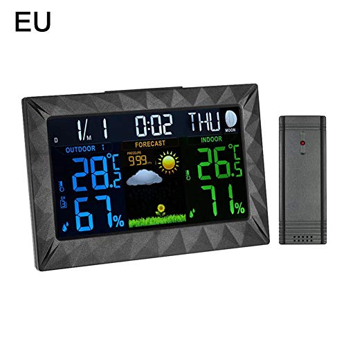 auspilybiber Thermometer Clock, Hygrometer Temperature And Hygrometer Clock For Indoor And Outdoor (EU) special suitable