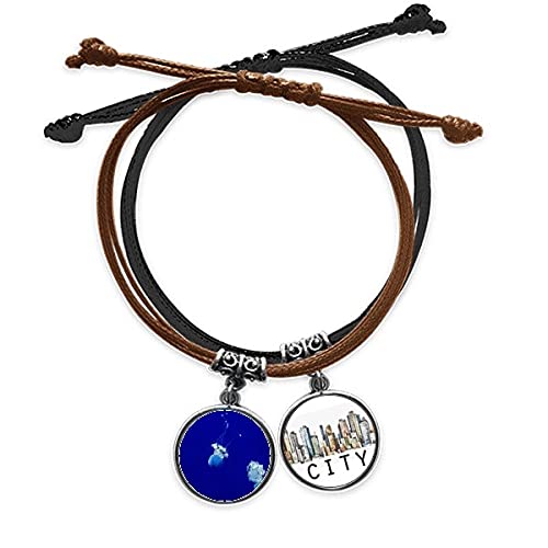 Bracelet méduse ajustable anti-irritation en cuir Ocean