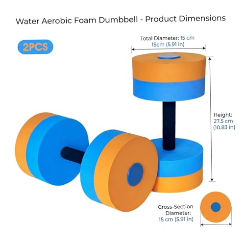 Set de pesas para piscina con 2 mancuernas de agua miniatura 5