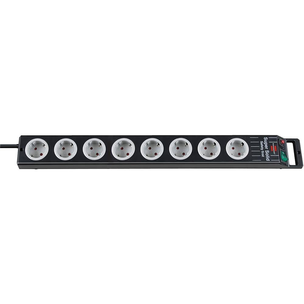 Brennenstuhl Super Solid Line Prolongateur Multiprise 8-prises, gris/noir avec interrupteur ,1153380118