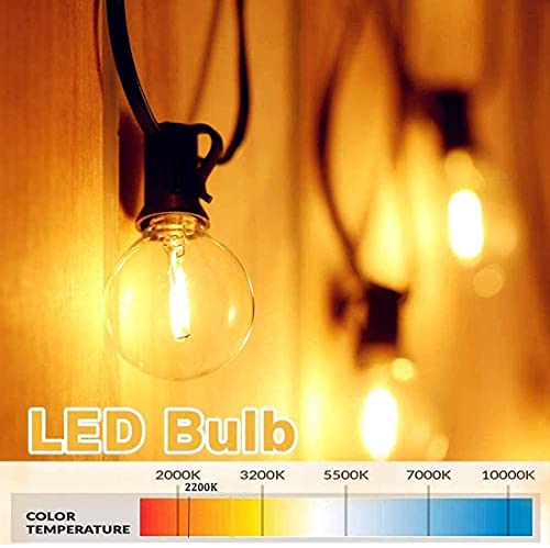 E12 LED Bulbs G40 LED Bulbs Outdoor 0.6W (Equivalent to 7W), Dimmable LED Globe Light Bulbs, Warm White 2700K, Energy Saving Bulbs for Outdoor String Lights Chandeliers Ceiling Fans, 220-240V, 25 Pack - Image 3