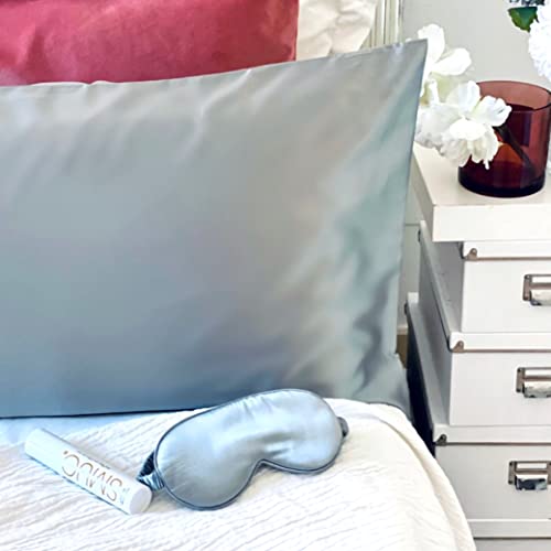 SMUG Grey Satin Pillow Case, Gray - Image 2