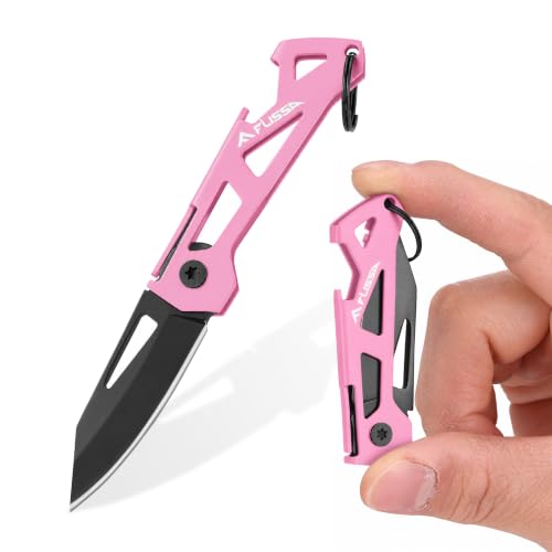 Image of FLISSA Mini Folding Pocket Knife-Pink | Small Size, EDC Tool, Gift for Women Girls Men, Compact, Lightweight, Outdoor, Easy to Access, Rust Resistance