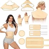 10 pcs Castor Oil Pack Wrap Kit, Castor Oil Wrap Wiederverwendbare mit Verstellbaren Riemen für Hals Schulter Brust Taille Knie und Füße, Castor Oil Pack für Frauen (Ohne Rizinusöl)