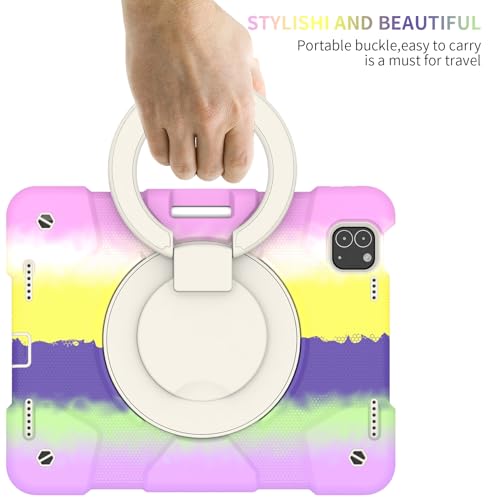 Funda para tablet para niños con soporte giratorio compatible con iPad Pro 11 y Air 5 4