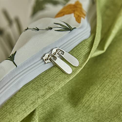 Wellboo Botanical Duvet Covers Queen White And Green Floral Bedding Covers Sage Green Plant Bedding Girls Women Cotton Watercolor Flower Quilt Covers Garden Bohemian Bedding Rustic Leaf Blossom Soft #TOP5