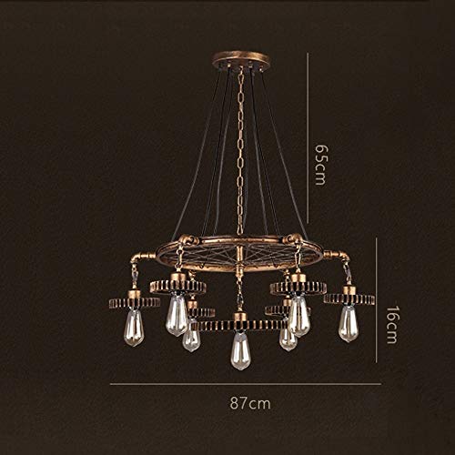ZSAIMD Rustic Steampunk Pendant Circular Nostalgic Restaurant Bar Light Clothing Store Internet Cafes Internet Cafes Art Gear Chandelier,Creative Personality Living Room E27 Edison Decoration steampunk buy now online