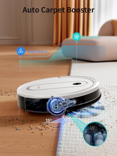 Image of Robot Vacuum and Mop, 4000Pa Power-Lifting Suction Robot Vacuum, APP /Alexa Control, 3 IN 1 Robot Vacuum Cleaner with Auto Self-Charging, Ideal for Pet Hair, Carpet, Hard Floor, Slim Design, Quiet, J10