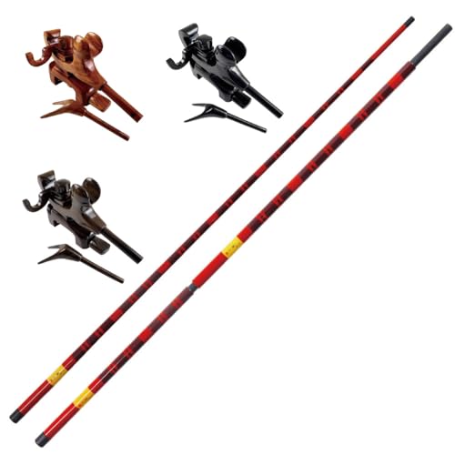 無心 燦 総塗り 竿掛け 二本物 小仕舞&おり釣具オリジナル 双峰弓万力 セット(saokakeset39) (カリン銘木)