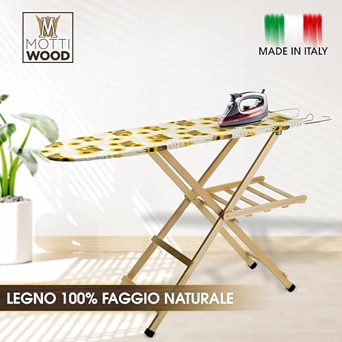L'Originale Mottiwood Ironing Board, Adjustable Ironing Board, 3 Positions, Folding, Beech Wood, 100% 35 x 141.5 x 92 H, Made in Italy (Natural Colour) - Image 2