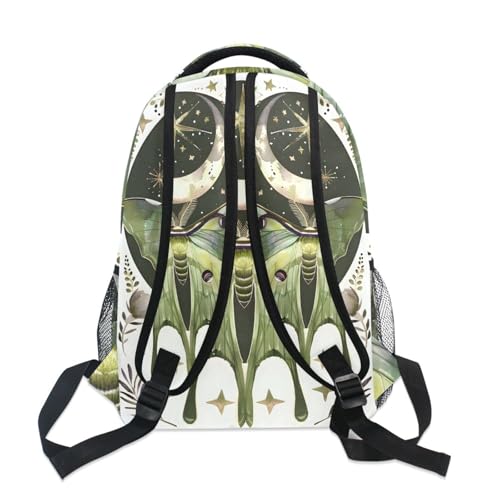 Sac à dos d'école Luna Moth solide et mignon protégeant l'ordinateur portable