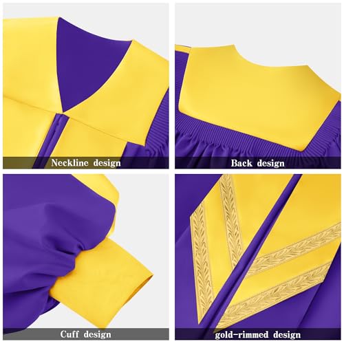 Unisex Adult Choir Robes Matte Finish for Baptisms with Cuff Sleeves3