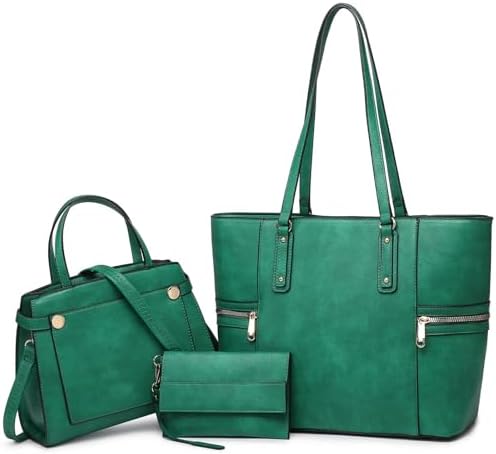 VANSARTO Purses and Handbags for Women Tote Bag Shoulder Bag Top Handle Satchel Purse Set with Wallet Large Work Tote 3pcs