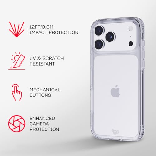 Tech21 EvoClear Case for iPhone 17 Pro Max – Clear | Slim Protective Case | Impact Protection | Wireless Charging Compatible by tech21 - Used condition - Image 6