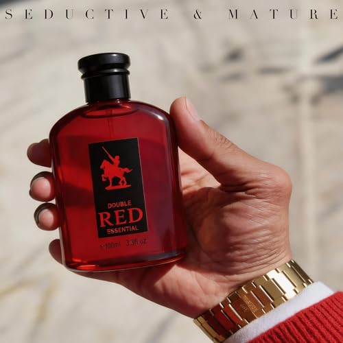 Image of AFLUXE Double Red Essential Eau de Toilette for Men, Intense Woody Spicy Leather Cologne, Long Lasting Bold Mens Fragrance, 3.3 fl oz (100 ml)
