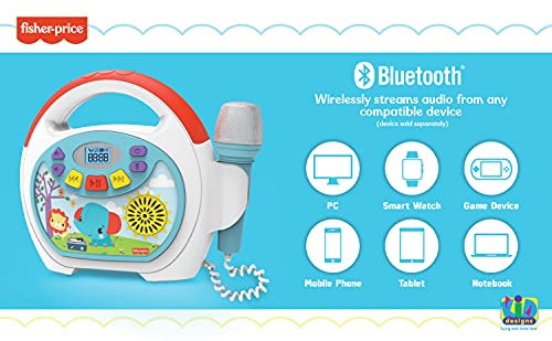 Ekids Fisher Price Karaoke Machine, Portable Bluetooth Party Speaker With Microphone For Kids, Built-In Mother Goose Club Songs And Speaker With Usb Port To Play Music #TOP3