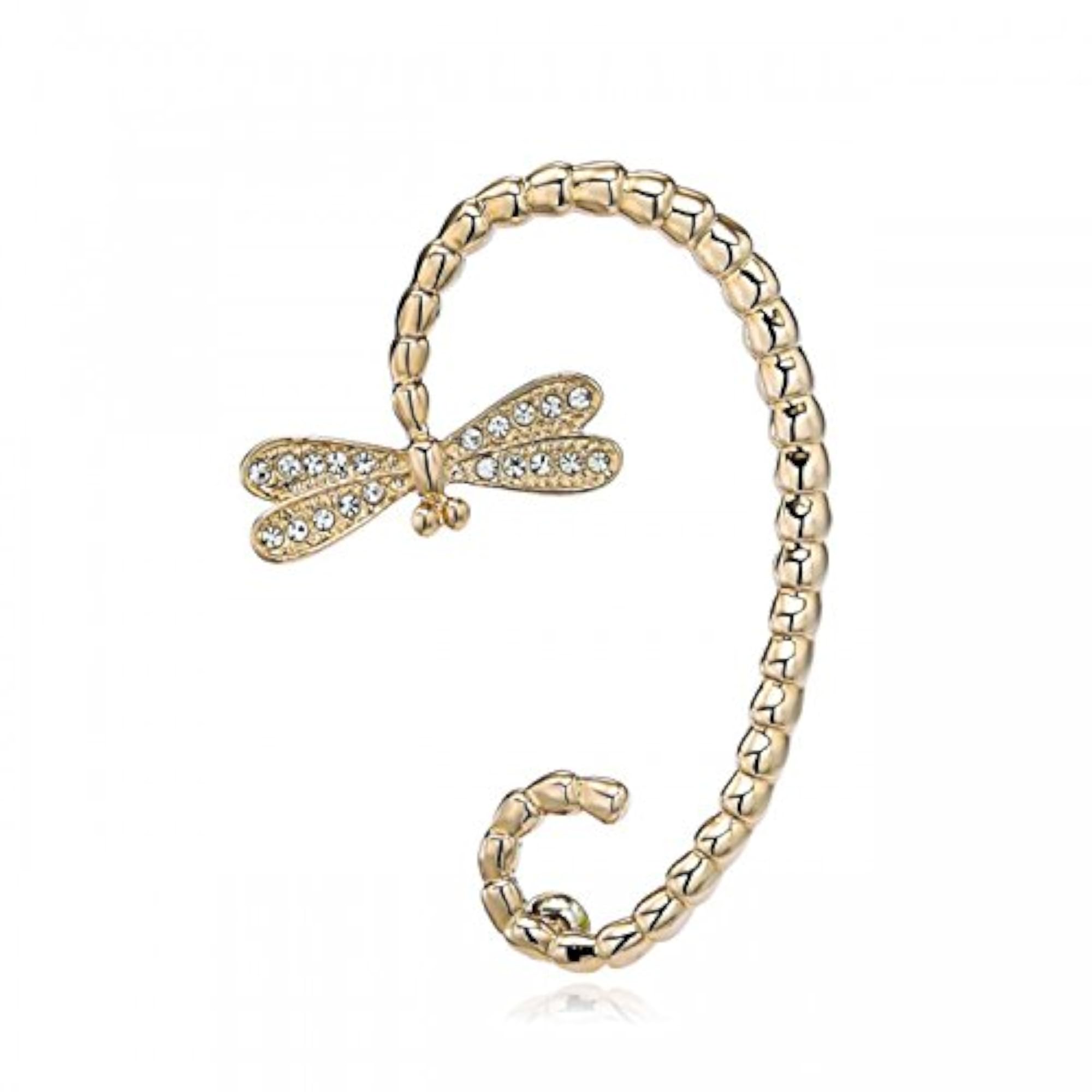 Gold Dragonfly Ear Cuff Wrap Earring (Left Ear Only)