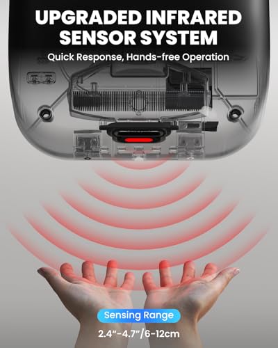 Commercial Hand Dryer for Bathroom, 110V 1400W Automatic High Speed Hand Dryer Machine Easy to Install Compact Hand Dryer with Hot & Cold Wind for Home Hotel Restaurants, Black