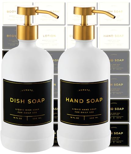 Hand and Dish Soap Dispenser for Kitchen and Bathroom, Set