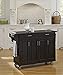 Create-a-Cart Black 4 Door Cabinet Kitchen Cart with Granite Top by Home Styles