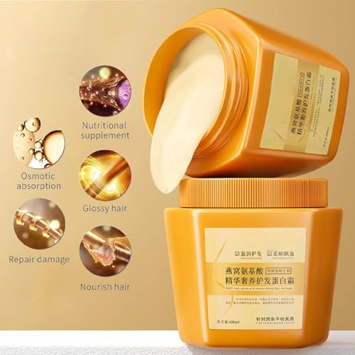 Amino Acid Essence Luxury Nourishing Hair Protein Cream,Birds Nest Amino Acid Extra Luxury Hair Care,Amino Acid Essence Hair Care, Hair Repair Cream For Dry Damaged Hai - Image 3