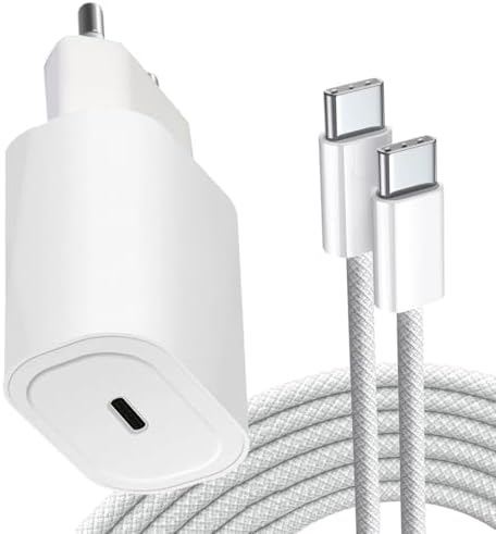 Kit Carregador iPhone Turbo 20W Porta USB-C + Cabo Tipo-C, Compat...