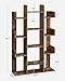 VASAGLE Bookshelf, Tree-Shaped Bookcase with 13 Storage Shelves, Rounded Corners, 9.8”D x 33.9”W x 55.1”H, Rustic Brown ULBC67BXV1