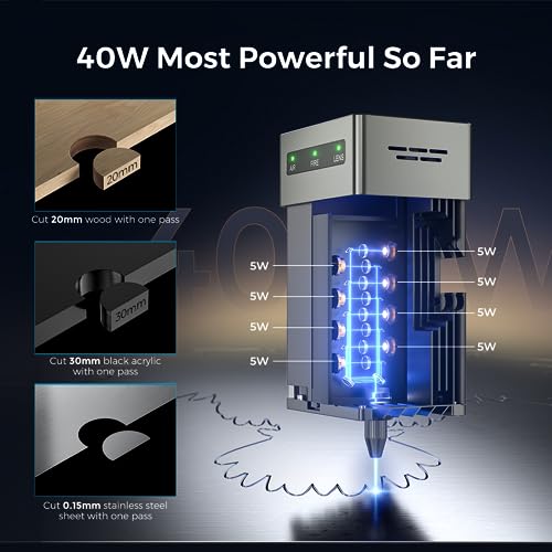 Creality Gravador a laser, cortador a laser de 40 W com assistência de ar, máquina de gravação a las